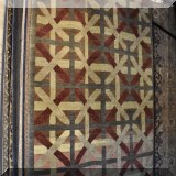 R46. Handcrafted wool Tibetan rug with contemporary basketweave design. Approx. 6' x 9'